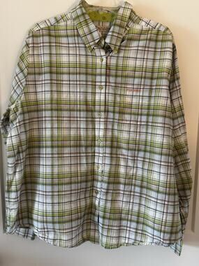 Rockies Mens 3XL Green Plaid Long Sleeve Button Up Shirt Gorpcore Cotton